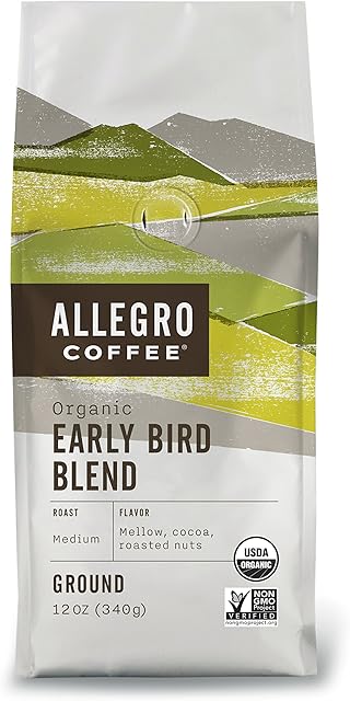 Allegro Coffee Organic Early Bird Blend Ground Coffee, 12 oz