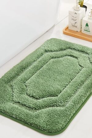 BEQHAUSE Bath Rugs Bath Mats for Bathroom Polyester 16" x 24" Green