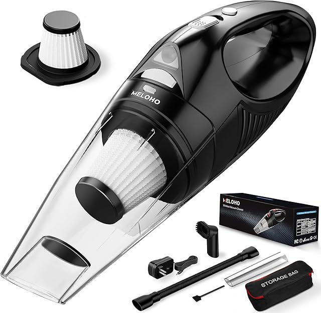 Car Vacuum Cleaner High Power, Portable Handheld Vacuum Cordless Rechargeable with Fast Charge Tech, Huge Motor & Large-Capacity Battery, Powerful Wireless Hand Held Vacuum for Pets, Car, Home