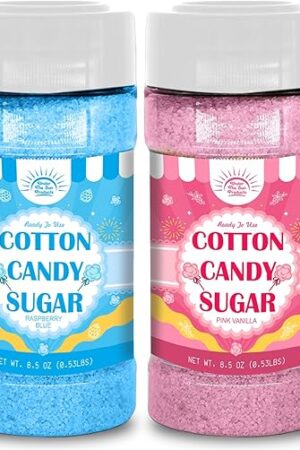 Cotton Candy Floss Sugar Package of ct-(Pink Vanilla, Blue Raspberry & Grape)-8.5oz Each Flavor (1 Count (Pack of 2))