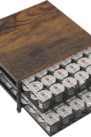 Coffee Pod Holder For Counter, Coffee Pod Drawer for K Cup Storage Drawer Holder, 72 Capacity Pods Storage Organizer Cups Capsule with Sliding Baskets for Coffee Station, Black