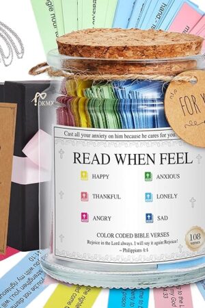Bible Verse Jar,Read Me When Bible Verses Jar for Emotions and Feelings,Father's Day Gift For Dad From Daughter,Son,Wife,Christian Gift For Women,Men,Graduation Gifts,Birthday Gifts