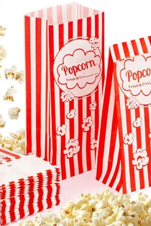 50 Paper Popcorn Bags Individual Servings