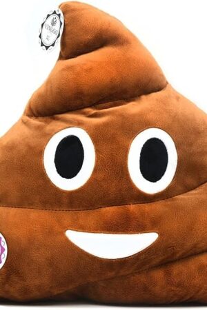 YINGGG 32cm Poop Plush Pillow Round Triangle Emotion Cushion Cute Decorative Stuffed Toy Brown Present for Kids and Friends