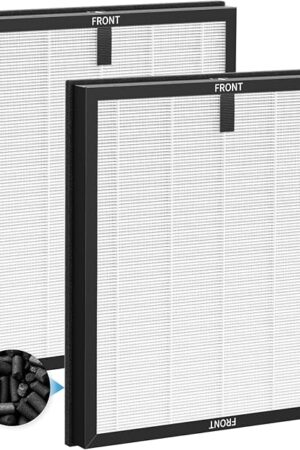 2 Pack F1 Replacement Filter for AMEIFU F1 Air Purifier, Double-Sided Air Purifier Filter for Home Large Room Up to 2200 Sq Ft, H13 True HEPA and Activated Carbon, Replace Part #‎F1F