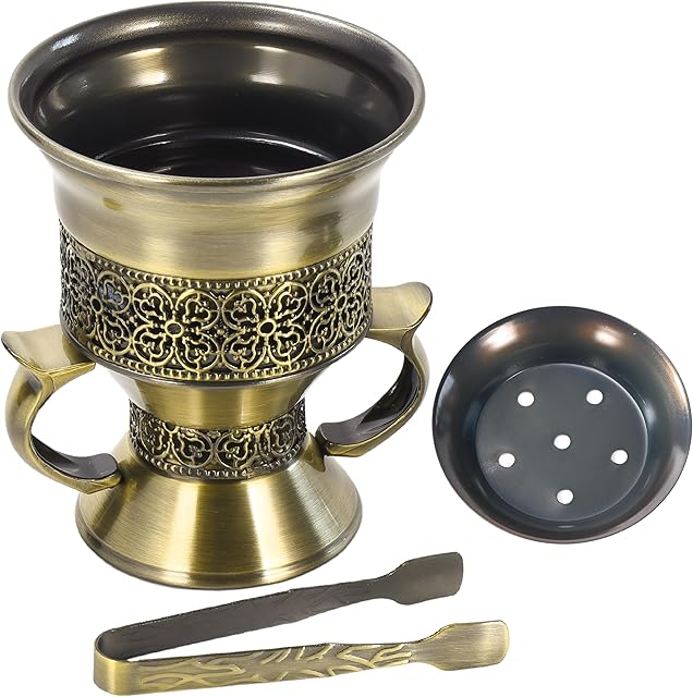 Frankincense Resin Incense Burner, Incense Censer, Bakhoor Burner, Charcoal Incense Burner, Incense Burner with Handle Tongs for Yoga, Spa Aromatherapy