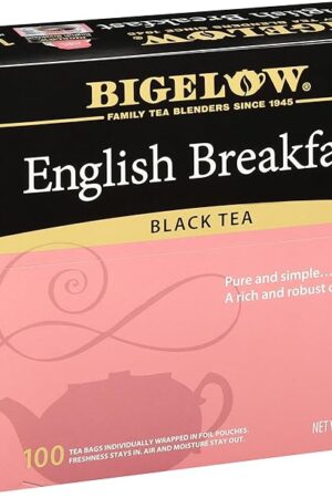 Bigelow English Breakfast Black Tea, Caffeinated Tea, 100 Count Box (Pack of 1)