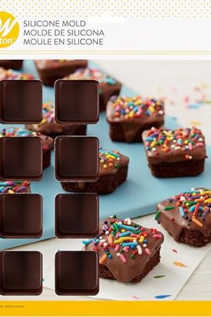 Wilton Bite-Size Brownie Squares Silicone Mold, 24-Cavity