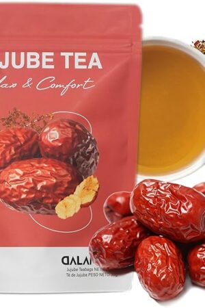 DALAMHARI Jujube Dates Tea | 30T | Korean Pitted Red Dates Tea Bags Smooth Move Tea Sleepytime Dried Jujube Fruit Te Divina Chupa Panza Pinalim Ballerina Throat Coat