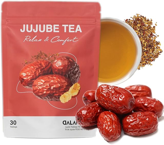 DALAMHARI Jujube Dates Tea | 30T | Korean Pitted Red Dates Tea Bags Smooth Move Tea Sleepytime Dried Jujube Fruit Te Divina Chupa Panza Pinalim Ballerina Throat Coat
