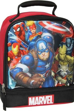 Bioworld Marvel Universe Comics Avengers Captain America Dual Compartment Insulated Lunch Box