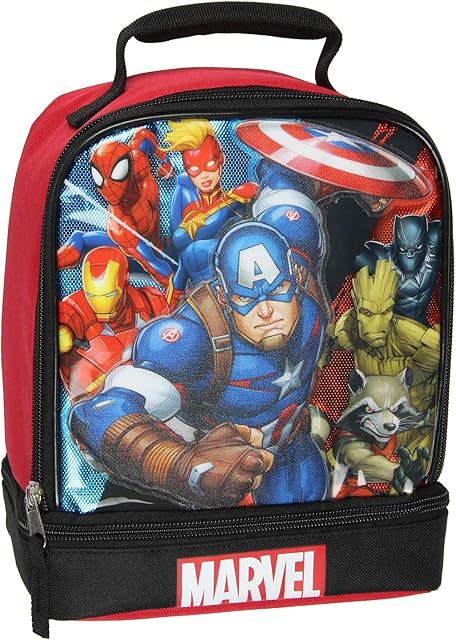 Bioworld Marvel Universe Comics Avengers Captain America Dual Compartment Insulated Lunch Box