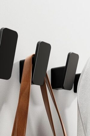 4-Pack Matte Black Towel Hook for Bathroom, Robe Coat Hook, Heavy Duty Wall Hooks for Hanging Bag Hat Mudroom Bedroom Shower Closet, Drill in Hanger Mount with Screw, Holder Back of Door Outdoor