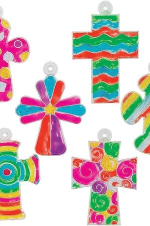 The Religious Paint Your Own Suncatchers - Crafts for Kids and Fun Home Activities (Cross)