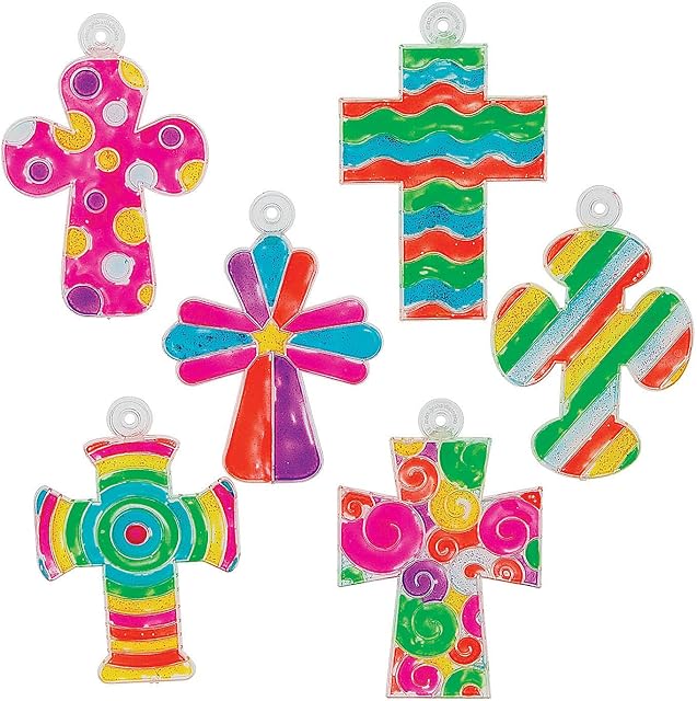 The Religious Paint Your Own Suncatchers - Crafts for Kids and Fun Home Activities (Cross)