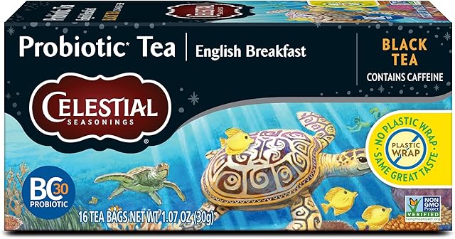 Celestial Seasonings Probiotic English Breakfast Black Tea 16 Count