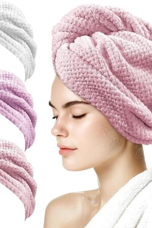 3 Pack Hair Towel Wrap Microfiber Towels 25.4" x 9.8"