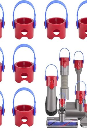 8PCs Accessory Hangers compatible with Dyson V7 V8 V10 V11 V15 Vacuum Cleaners, Movable Attachment Holders fit for Dyson Vacuum Accessory Storage Tool Replacement Part (Accessories NOT Included)