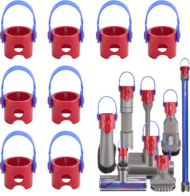 8PCs Accessory Hangers compatible with Dyson V7 V8 V10 V11 V15 Vacuum Cleaners, Movable Attachment Holders fit for Dyson Vacuum Accessory Storage Tool Replacement Part (Accessories NOT Included)