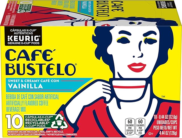 Cafe Bustelo Sweet & Creamy Café Con Vainilla, 10 Keurig K-Cup Pods