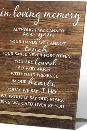 Chunful in Loving Memory Wedding Sign Acrylic Memorial Table Sign for Wedding Wooden Decor for Ceremony and Reception(Classic)