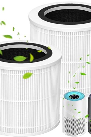 AP100-A/B Core Mini Replacement Filter Compatible with AromaRoom AP100-A, AP100-B, AP100-C, Core Mini Air Purifi-ers, 3-IN-1 HEPA and Activated Carbon Filter, White
