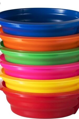 Cereal Bowls with Straws for Kids - (Set of 6 - 20-Ounce Bowls) BPA-Free Plastic Reusable Built-In Straw Bowl for Kids, Children & Toddlers, Dishwasher and Microwave Safe, Includes 3 Cleaning Brushes