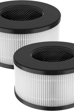 BS-01 Replacement Filter Compatible with Slevoo BS-01 Air Purifier, 3-in-1 H13 True HEPA Filter Replacement, 2 PACK BS01 Air Filt-er (NOT fit for BS-03)