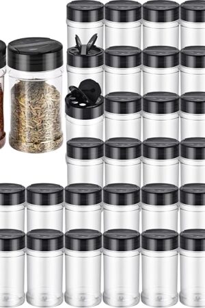 36pcs 5.5oz plastic spice jars with shaker lids, plastic spice jars,seasoning bottles,Used to store seasoning powder.