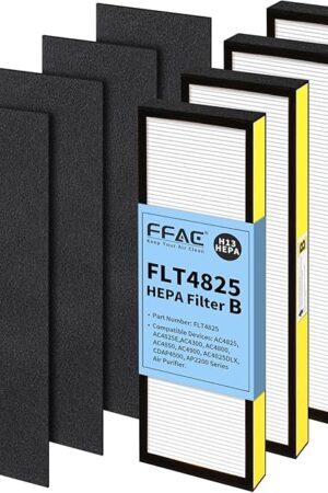 AC4825E Replacement Filter Compatible with G-Guardian AC4825 Air Purifiers AC4825E AC4850 AC4300 AC4800 AC4900 Air Purifier, 4 Pack FLT4825 HEPA + 4 Pre-filters
