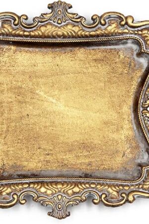 Vintage Small Gold Ring Dish, Birthday & Wedding Gifts for Women，Wedding Ring Tray - 5.3 x 4.5 inches