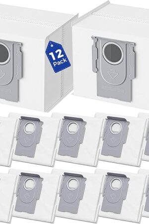 12 Pack Q7 Dust Bags Compatible with Roborock Q7 M5+, Q7 Max+, S8 Pro Ultra, S7 Max Ultra, Q10 S5+, Q10 X5+, Q8 Max+, Q5 Max+, Q5 Pro+, Q5 Pro, Q5+, 3.6L Vaccum Bag for S8+, S7 MaxV Ultra, Q5, Q7+