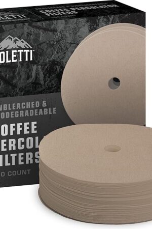 COLETTI Percolator Coffee Filters — Disc Coffee Filters For Percolators – For Bozeman, Butte, & Scoutmaster Camping Coffee Makers – Perfectly Tasteless, Mesh Filter [100 pack, Natural, 3.75?]