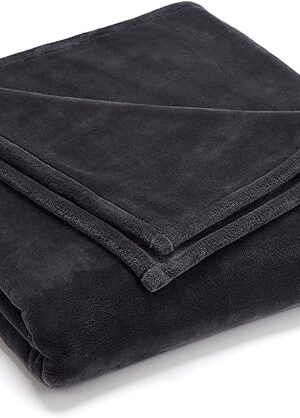 Vellux Sheared Mink Blanket Queen Size - Plush - Super Soft & Cozy - Heavy Weight - Comforter Alternate - Luxury Blanket (90x90 Inch, Charcoal Grey)