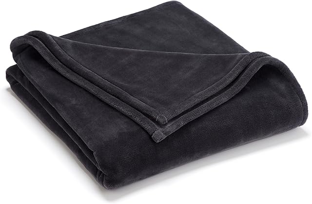 Vellux Sheared Mink Blanket Queen Size - Plush - Super Soft & Cozy - Heavy Weight - Comforter Alternate - Luxury Blanket (90x90 Inch, Charcoal Grey)