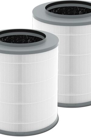 2 Pack 12030 & 11030 Replacement Filter, 1000 Sq. Ft. Capacity, Fit for Clorox Medium Room 11030 & 11031 Air Cleaner, Part #12030, 3-stage Filtration, H13 True HEPA, Activated Carbon Filter
