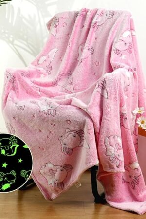 Axolotl Blanket Glow in The Dark Soft Salamander Pink Throw Gifts Toys Room Decor Cute Cozy Kids Blanket for Girls Teen (40"X60")
