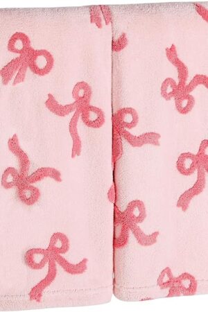 2 Pack Bow Hand Towels Kitchen Towel Pink Bowknot Dish Towel for Bathroom Hand Drying Kitchen Cleaning Gift Set, 29.5 x 13.7 Inch