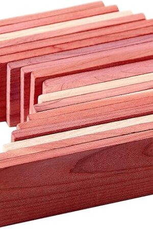 Cedar Space Cedar Blocks for Closet Storage,100% Aromatic Red Ceder Blocks Cedar Planks Chips 16pcs for Closet Drawers 100% Natural Wood Chips
