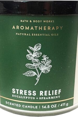 Bath & Body Works, Aromatherapy Stress Relief 3-Wick Candle, Eucalyptus Spearmint