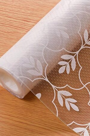 Cooyes Shelf Drawer and Cabinet Liner, Washable Oil-Proof Shelf Liners for Kitchen Cabinets, Shelves, Refrigerator, Non-Adhesive Drawers Mats(Transparent, 11.8 x 118 Inch)