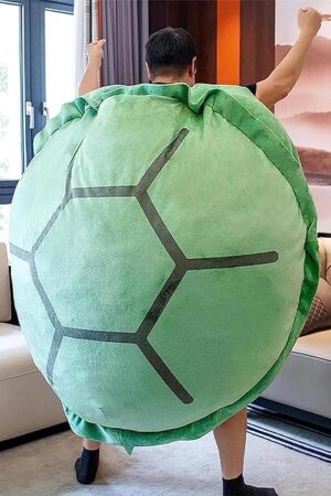 Wearable Turtle Shell Pillow, 51in/130cm Giant Wearable Tortoise Shell Plush Removable Oversized Turtle Stuffed Animal Dress Up Cushion Costume for Adults.