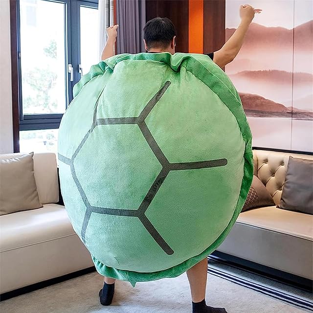 Wearable Turtle Shell Pillow, 51in/130cm Giant Wearable Tortoise Shell Plush Removable Oversized Turtle Stuffed Animal Dress Up Cushion Costume for Adults.