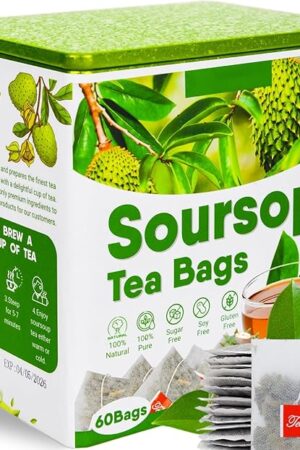 30 Pure Soursop Leaves Tea Bags, Natural Graviola (1.5g/bag) | No Sugar/Caffeine/Gluten | Pleasant Taste | Handmade Premium Leaves