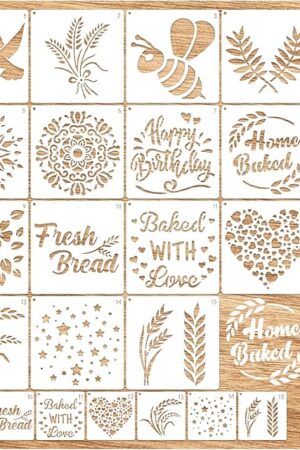 Bread Stencils for Sourdough Artisan Baking Template for Cake, Pie, or Cookie Decorating (bread30)