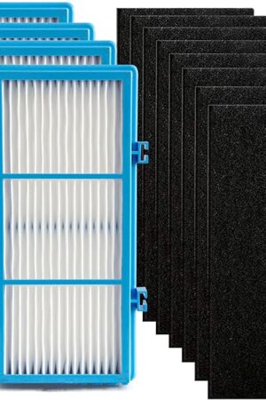 Aer1 Filter Replacement for Holmes AER1 Air Purifiers, 4 True Air Filters + 8 Carbon Booster Filters for Replacement Parts # HAPF300AH-U4R, HAP242-NUC
