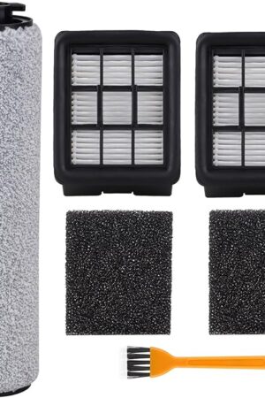3649A Replacement Parts Compatible with Bissell Crosswave HF3 3649A Cordless Wet/Dry Vacuum Cleaner - 1 Main Brush Roller and 2 Hepa Filters and 2 Sponges