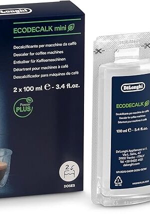 De'Longhi EcoDecalk Descaler, Eco-Friendly Universal Descaling Solution for Coffee & Espresso Machines, 2-Pack (1 use per pack)