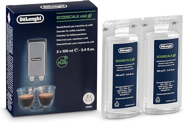 De'Longhi EcoDecalk Descaler, Eco-Friendly Universal Descaling Solution for Coffee & Espresso Machines, 2-Pack (1 use per pack)