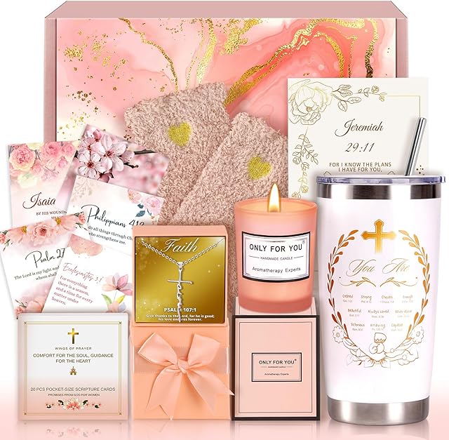 Christian Gifts For Women Faith - Inspirational Religious Birthday Gifts, Spiritual Baptism Gift For Mom, Grandma, Wife, Mothers, Best Friend, Sister, Catholic & Encouragement Gift box